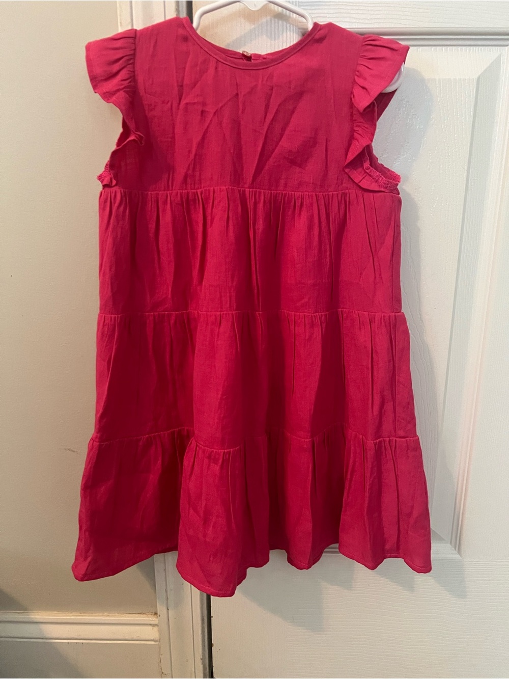 NWT English Factory Recess 5/6 Girls' Pink Tiered Ruffle Sleeve Dress